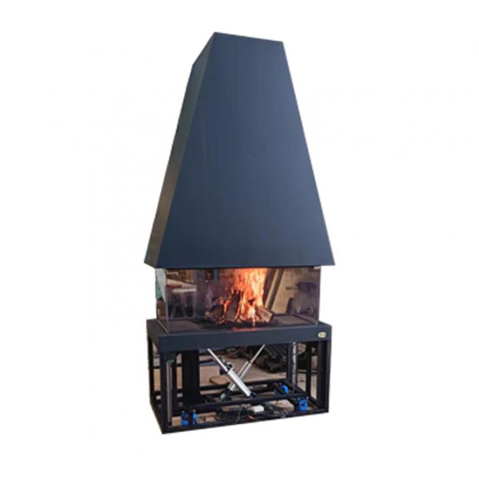 Estilo Mesa de acero al carbono Control remoto Vidrio Art chimenea independiente exclusivo europeo Premium Negro moderno 0