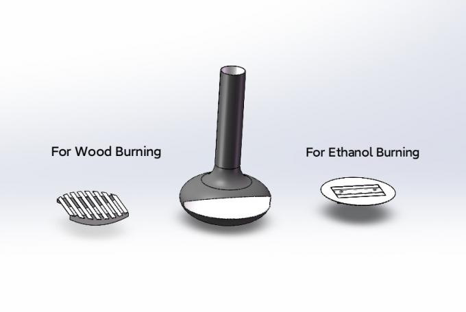 Caminera de madera suspendida negro quemando chimenea de techo interior de acero a medida 2