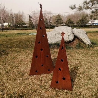 Holiday Special Corten Steel Garden Decorative Metal Christmas Tree Lamp Post