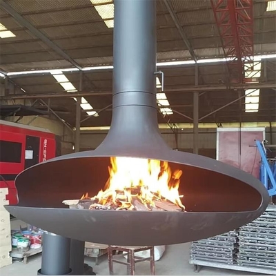 1200mm Hotel And Indoor Roof Ceiling Suspended Hanging Wood Fireplace